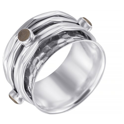 Широкое ювелирное кольцо из серебра 925 пробы с лунным камнем (адулярами) DR2015_KO_LK_001_WG 17