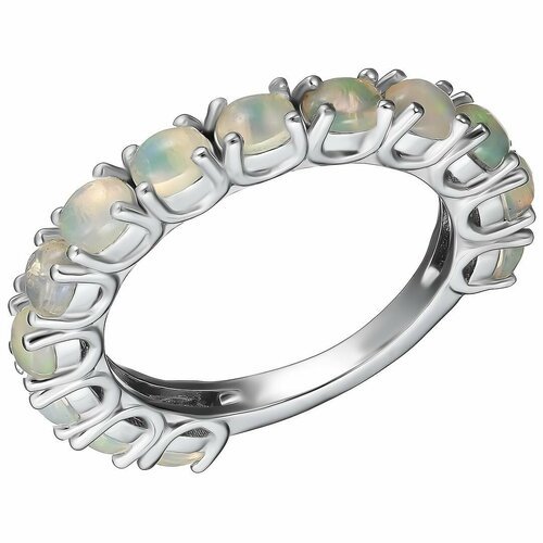 Кольцо 1065297_18 серебро, 925 проба, родирование, размер 18, серебряный, белый