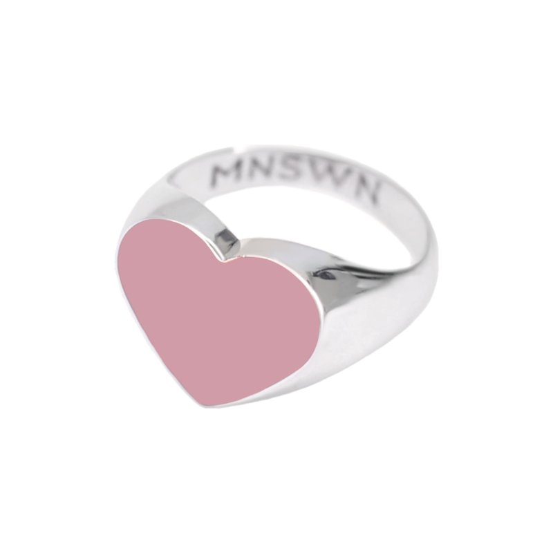 MOONSWOON Кольцо-печатка Silver Big Pink Heart Ring