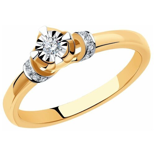 Кольцо помолвочное SOKOLOV, золото, 585 проба, бриллиант, размер 17.5
