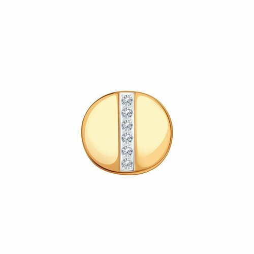 Подвеска Diamant online, золото, 585 проба, фианит, размер 1 см.