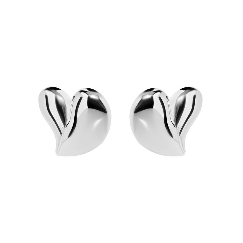 DÉJÀ VU Серьги Plain Heart Earrings – Silver