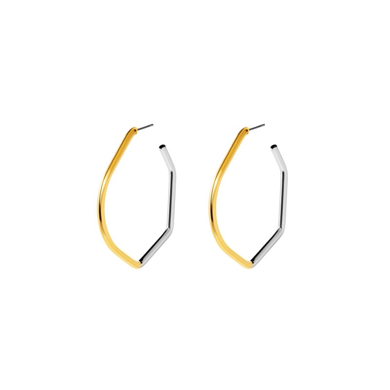 FREE FORM Серьги Unfinished Gold & Silver Eearrings