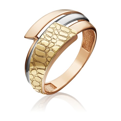 Кольцо PLATINA комбинированное золото, 585 проба, размер 19.5