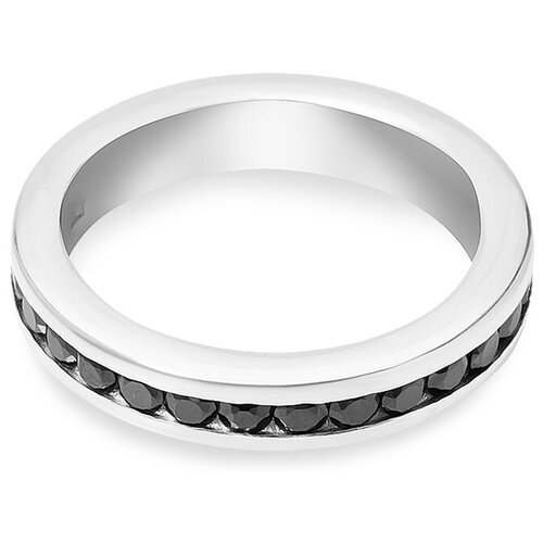 Кольцо серебро с дорожкой цирконов, размер 17
