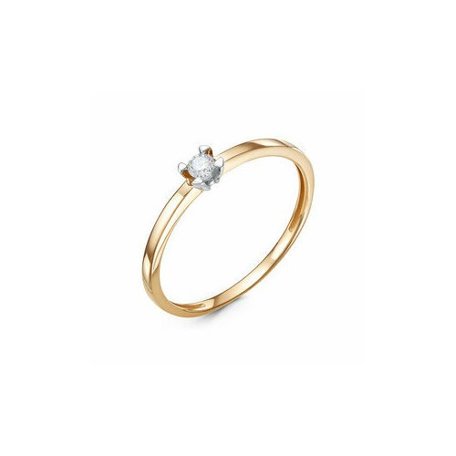 Кольцо помолвочное Diamant online, золото, 585 проба, бриллиант, размер 16, бесцветный