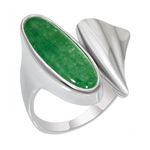 Кольцо из серебра с зеленым агатом