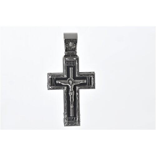 Серебряный мужской крест 'Марго-Jewelry' из серебра 925 пробы на основе дерева Эбен