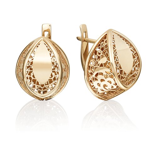 PLATINA jewelry Золотые серьги без камней 02-3638-00-000-1130-48