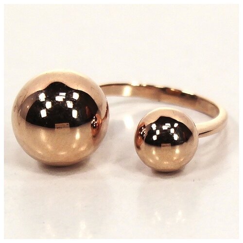 Разомкнутое кольцо из золота в виде шариков «Диор» 1700920, размер 18.5, мм