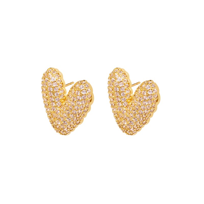 DÉJÀ VU Серьги Uptown Heart Earrings – Gold