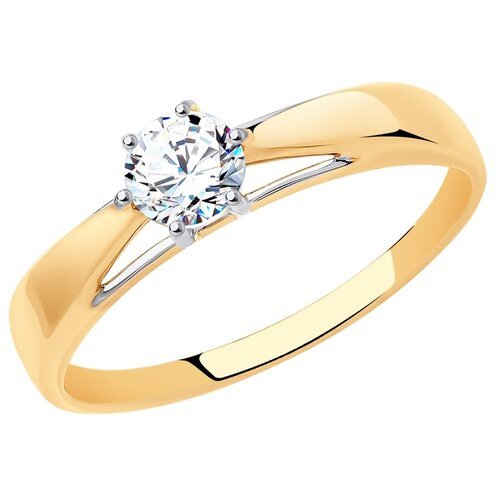 Помолвочное кольцо из золота с фианитом 017494 18