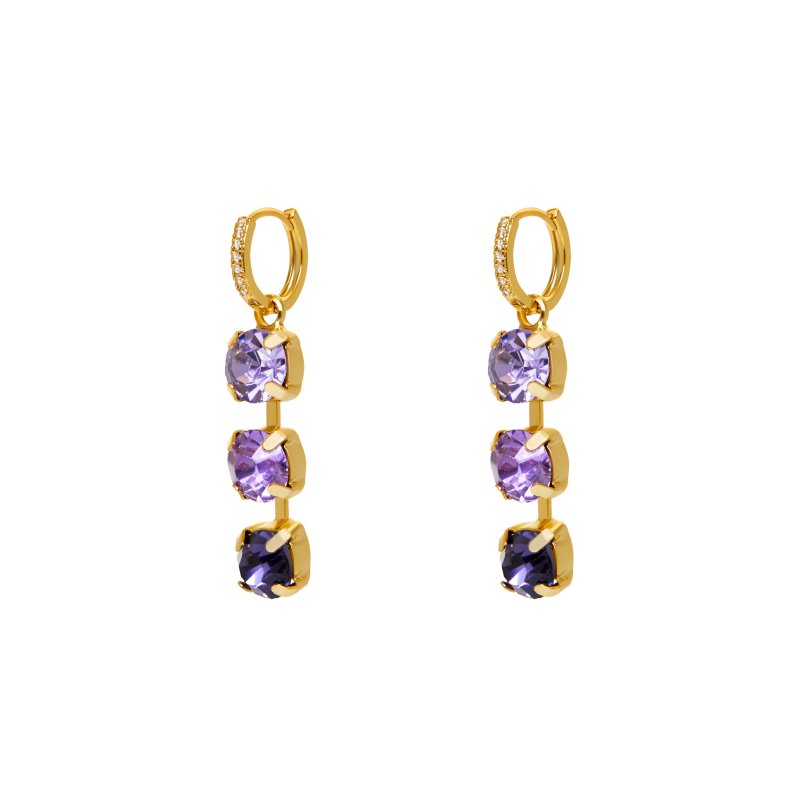 DÉJÀ VU Серьги Large Crystal Earrings – Lilac