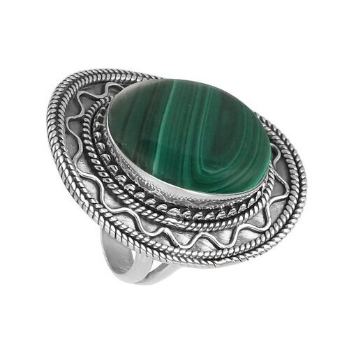 Серебряное кольцо 'Бангалор' с малахитом