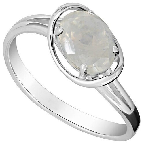 Серебряное кольцо с лунным камнем (натуральный) - размер 19,5