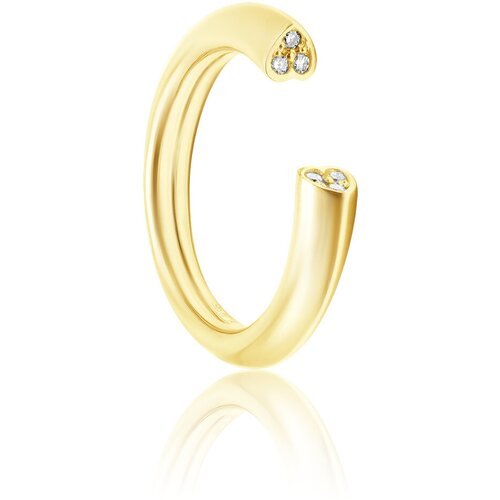Кольцо помолвочное 1RBC желтое золото, 585 проба, бриллиант, размер 16.25