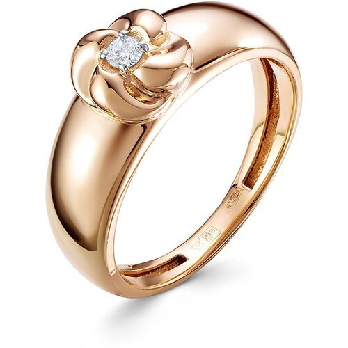 Кольцо Vesna jewelry красное золото, 585 проба, бриллиант, размер 17.5