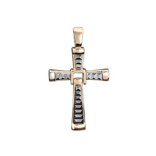 PLATINA jewelry Золотой крестик без камней с алмазной гранью 03-2349-00-000-1111-04