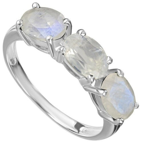 Серебряное кольцо с лунным камнем (натуральный) - размер 22,5