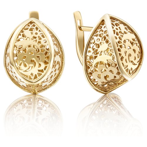 PLATINA jewelry Серьги из желтого золота без камней 02-3588-00-000-1130-48