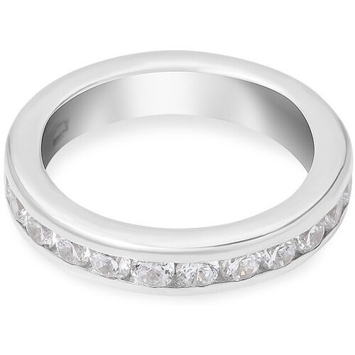 Кольцо серебро с дорожкой цирконов, размер 16.5