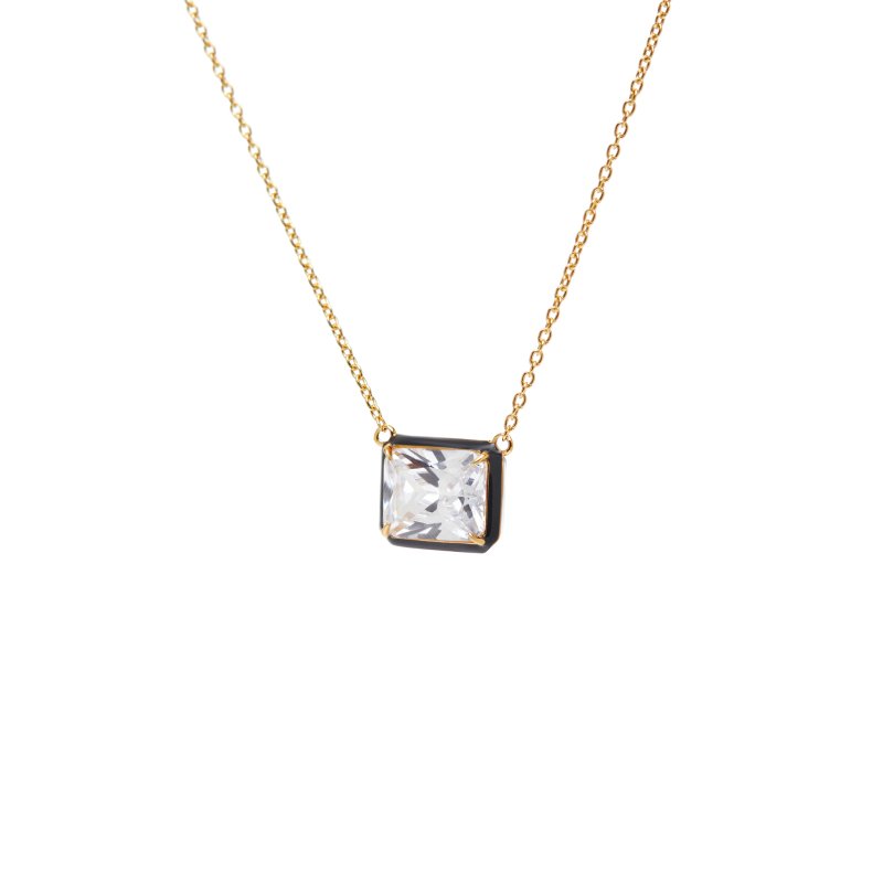 VIVA LA VIKA Колье Square Macaroon Necklace – Crystal Black