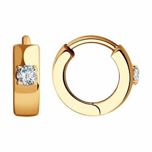 Серьги Diamant online, золото, 585 проба, фианит, прозрачный