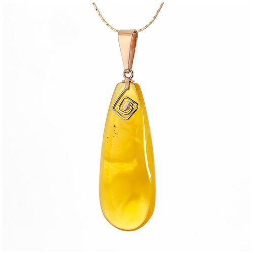 Удлиненный кулон из лимонного янтаря в позолоченном серебре 'Орно'