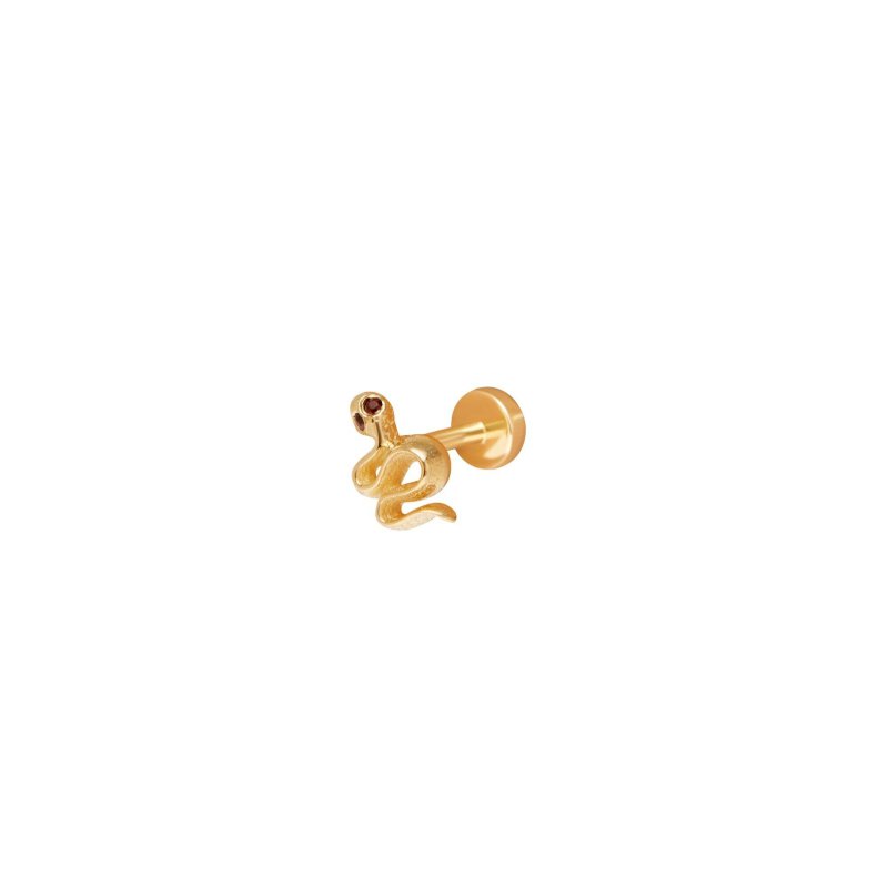 VIVA LA VIKA Лабрет Snake Stud Earring - Gold