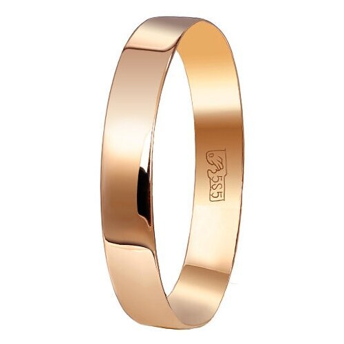 Кольцо обручальное AZADE, красное золото, 585 проба, размер 18.5