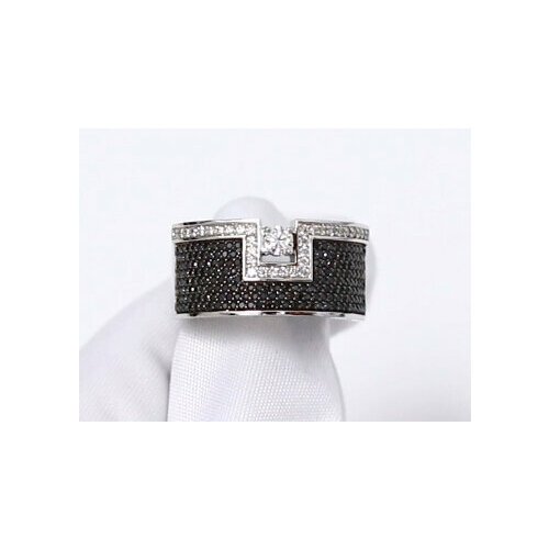 Кольцо Diamant online, белое золото, 585 проба, бриллиант, размер 18, черный