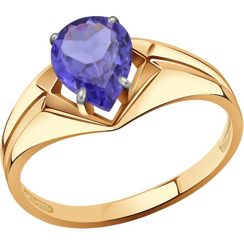 Кольцо Diamant online, золото, 585 проба, танзанит, размер 17.5