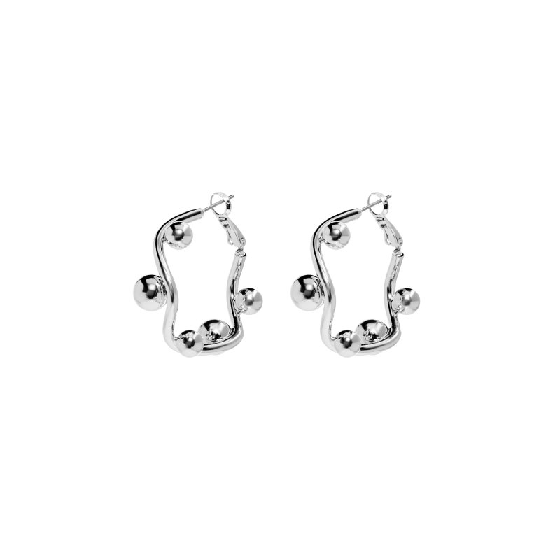 FREE FORM Серьги Silver Earrings With Spheres