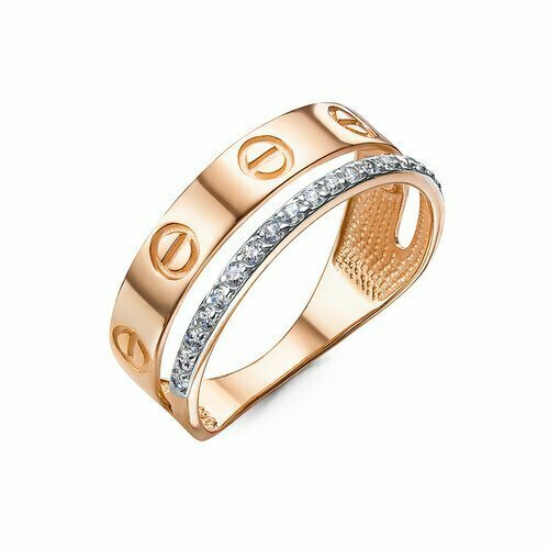 Кольцо Diamant online, золото, 585 проба, фианит, размер 18, прозрачный
