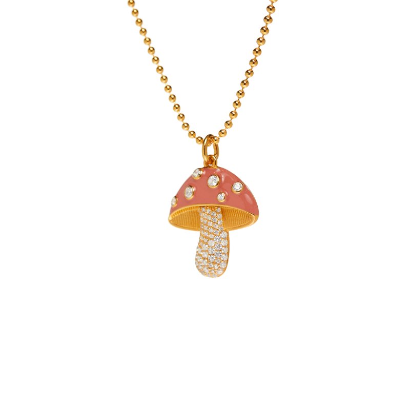 VIVA LA VIKA Колье Crystal Amanita Necklace – Pink