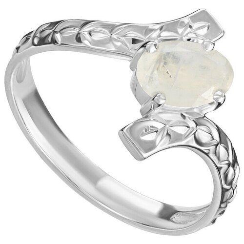 Серебряное кольцо с лунным камнем (натуральный) - размер 17