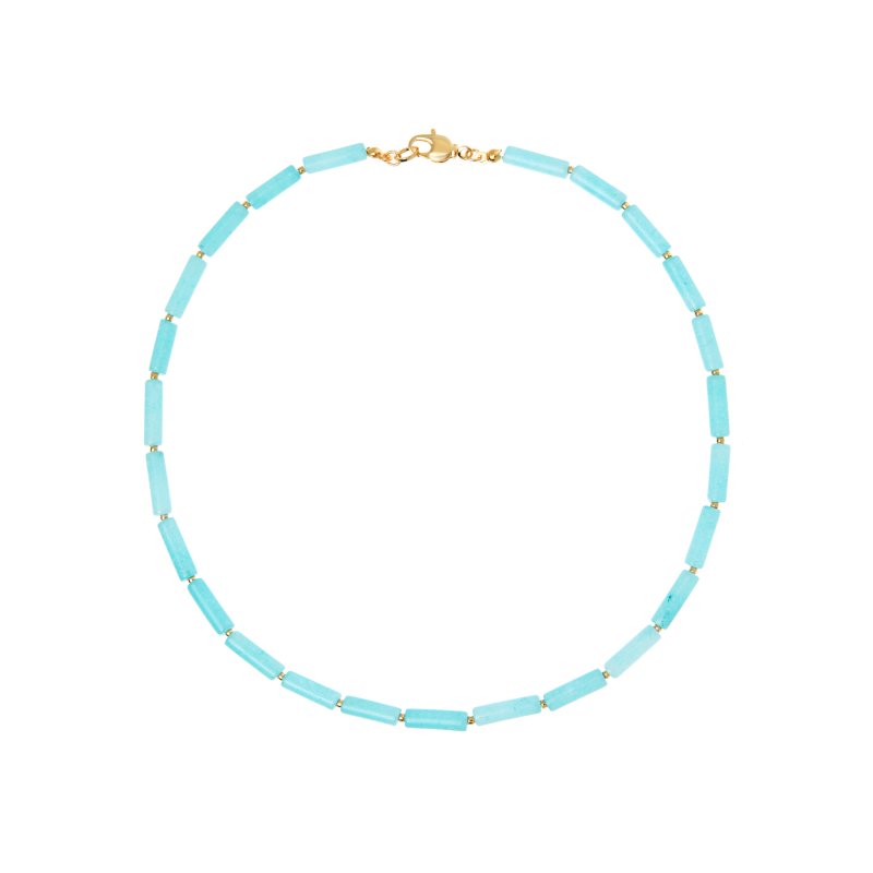 HOLLY JUNE Колье Aqua Quartz Tube Necklace