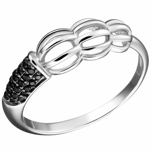Перстень UVI Ювелирочка Серебряное кольцо с Шпинелью, серебро, 925 проба, родирование, шпинель, размер 18, серебряный, черный