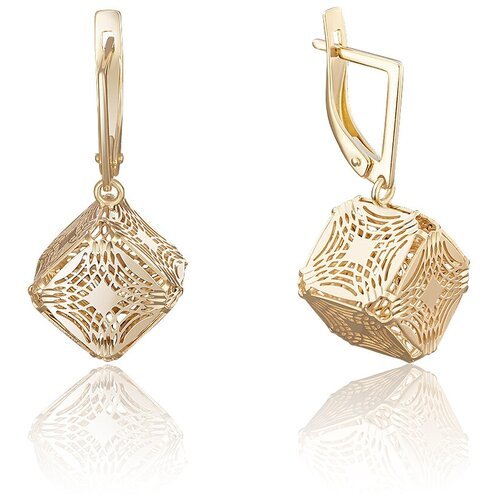 PLATINA jewelry Серьги из желтого золота без камней 02-3800-00-000-1130-48