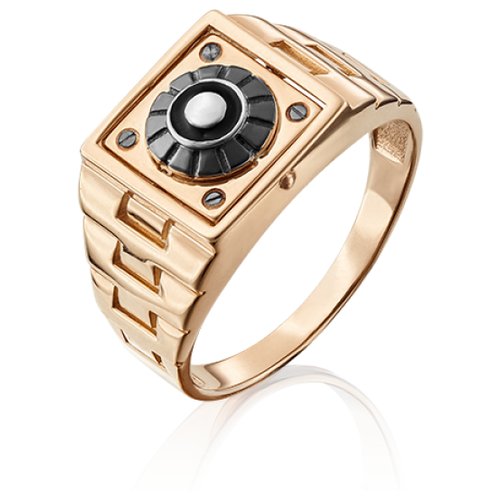 PLATINA jewelry Мужское кольцо из комбинированного золота без камней 01-4844-00-000-1111-04, размер 18,5