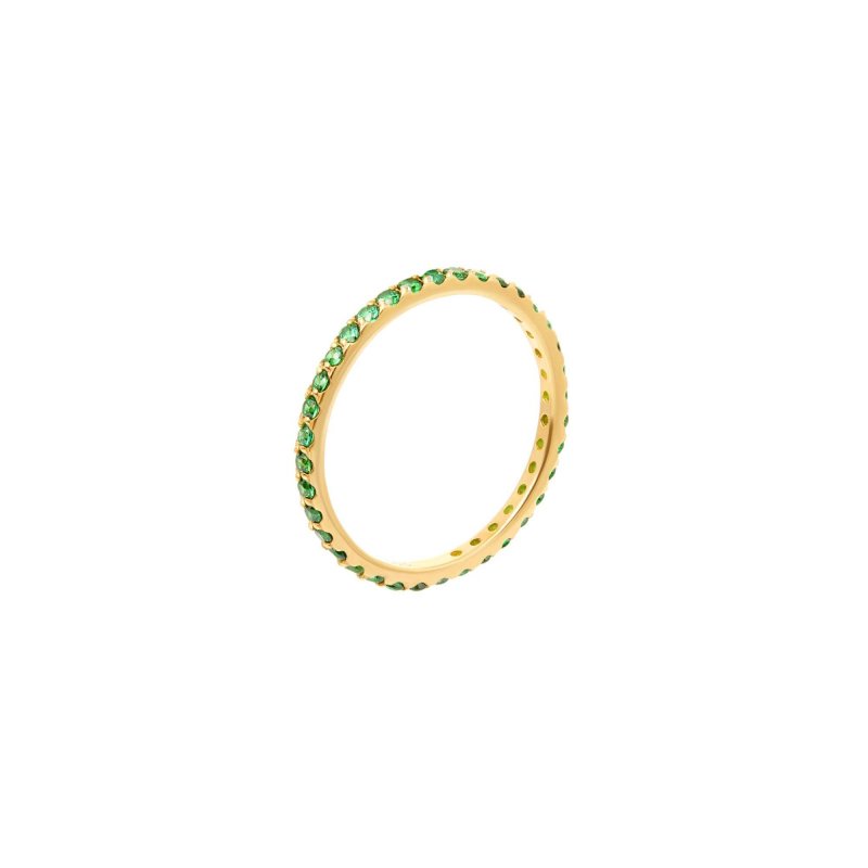 VIVA LA VIKA Кольцо Pave Tiny Ring – Gold Green