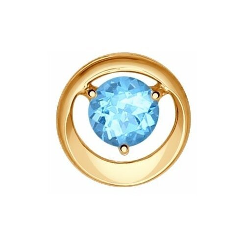 Подвеска Diamant online, красное золото, 585 проба, топаз, размер 1 см.