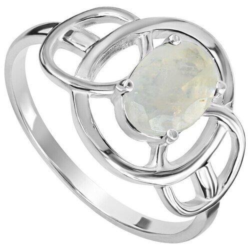 Серебряное кольцо с натуральным лунным камнем - размер 20,5