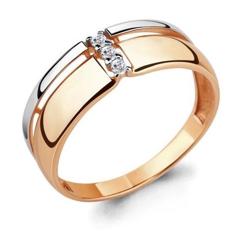 Золотое кольцо Aquamarine 68260 с фианитом
